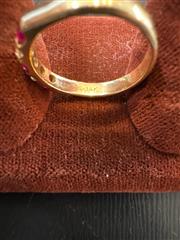 Ruby Lady's Stone & Diamond Ring 2 Diamonds .16 Carat T.W. 14K Yellow Gold 3.6g